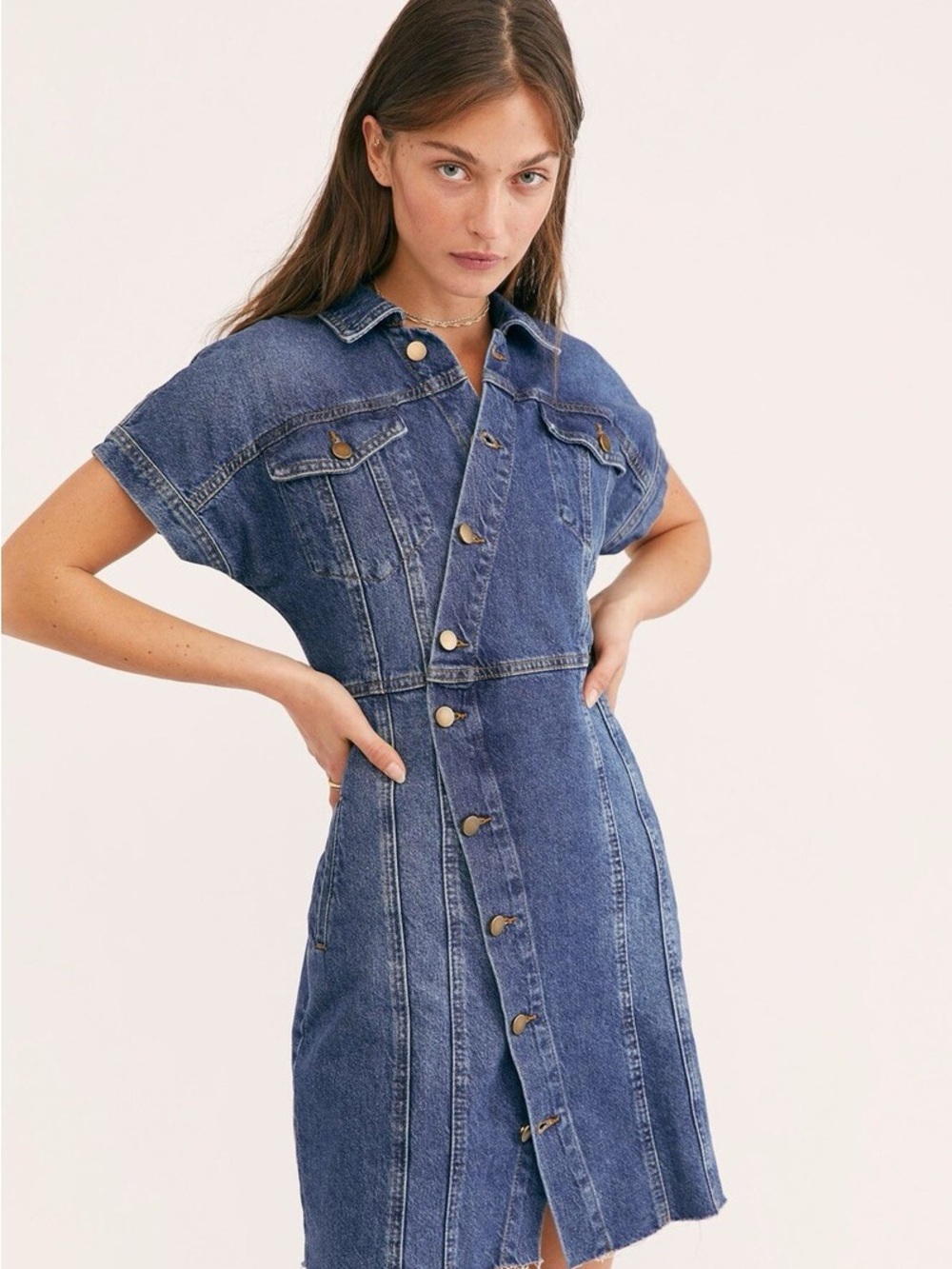 Free People The City Mini Denim Dress